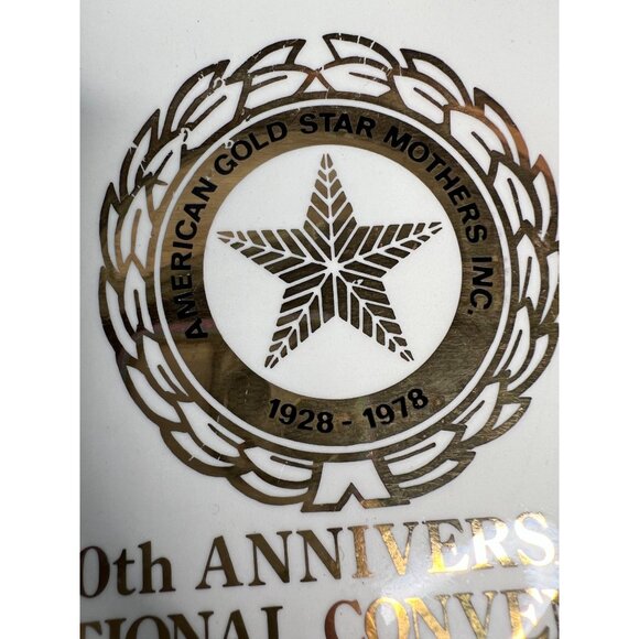 Vintage Collectible American Gold Star Mothers 50th Anniversary Plate 1978 Washi - Picture 4 of 13